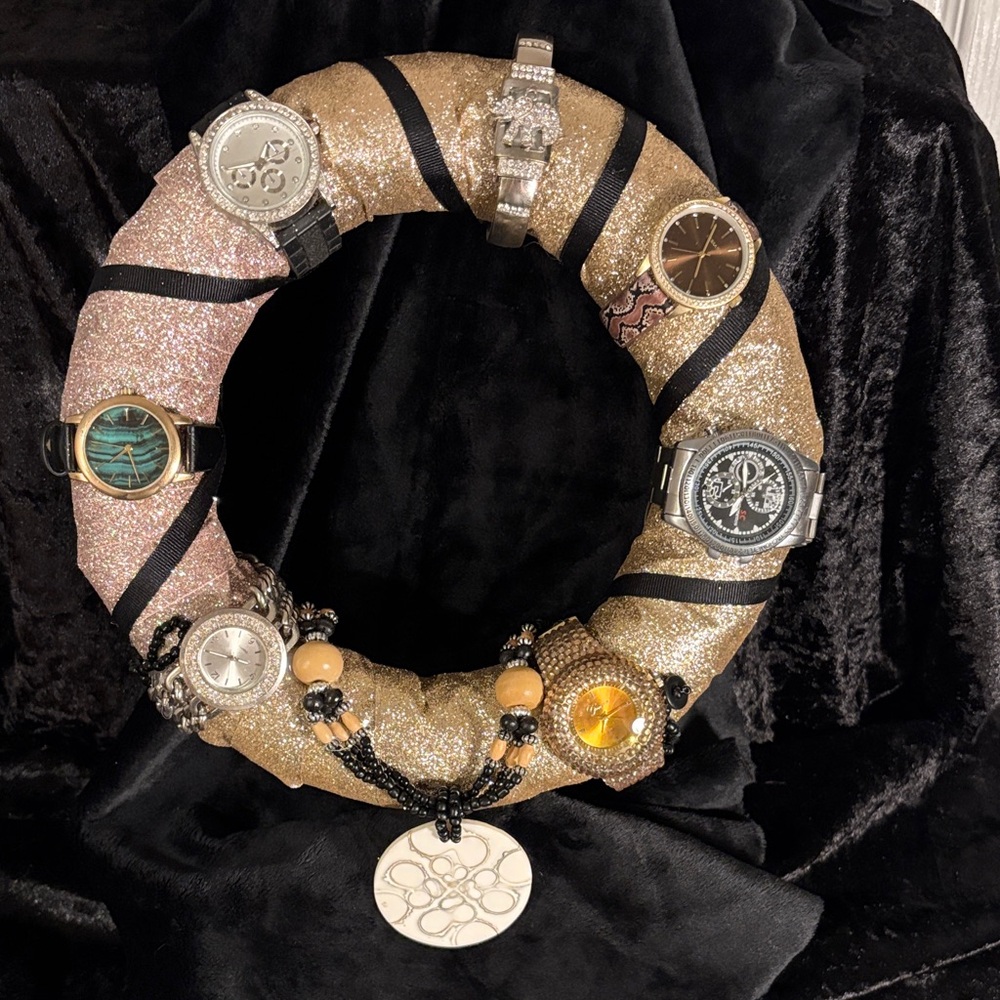 Assorted Stylish Watches with Black and Gold Accents